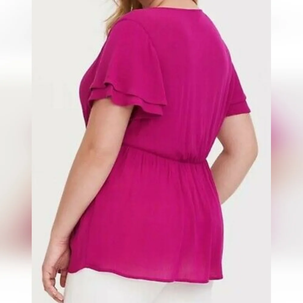 Torrid Pink Embroidered Crepe Babydoll,  NWT - Picture 2 of 2